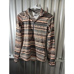 Nike Pro Dri-Fit Warm Women's Pull-Over Half-Zip Peach/Gray Long Sleeve SZ S
